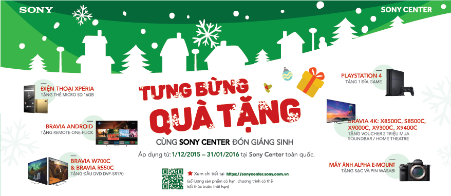 Tưng bừng quà tặng cùng Sony Center đón Giáng Sinh và Tết